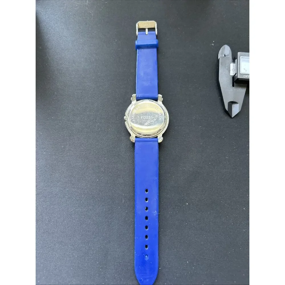 Avenue Silver Tone Blue Band Women’s Quartz Watch
